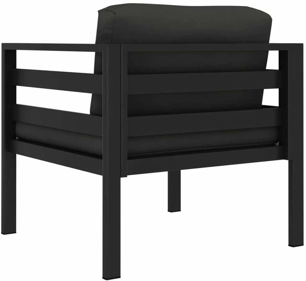 Vienvietė sofa su pagalvėlėmis, antracito spalvos, aliuminis