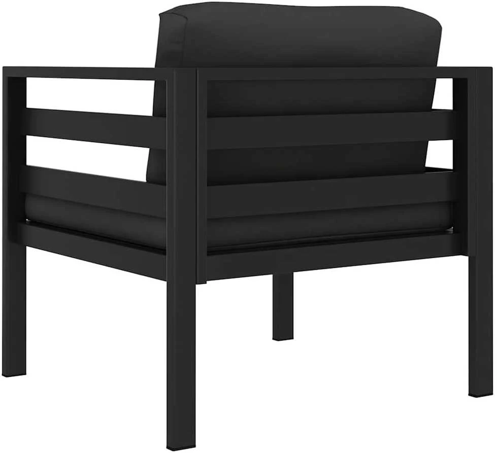 Vienvietė sofa su pagalvėlėmis, antracito spalvos, aliuminis