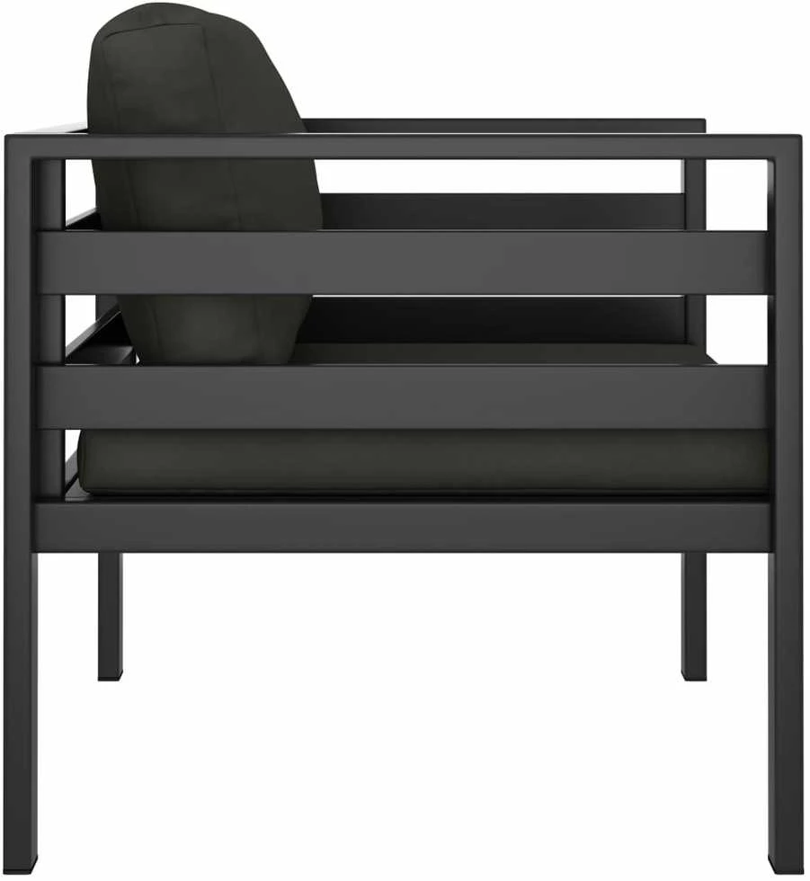 Vienvietė sofa su pagalvėlėmis, antracito spalvos, aliuminis