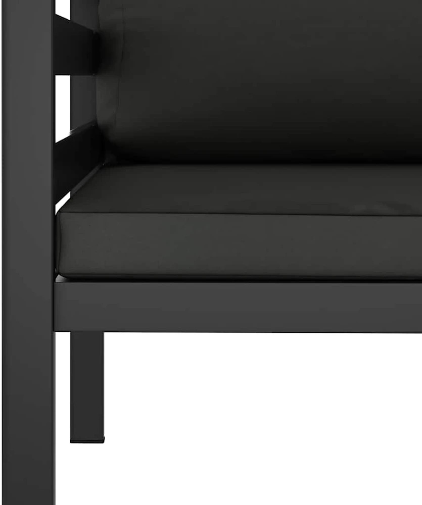 Vienvietė sofa su pagalvėlėmis, antracito spalvos, aliuminis