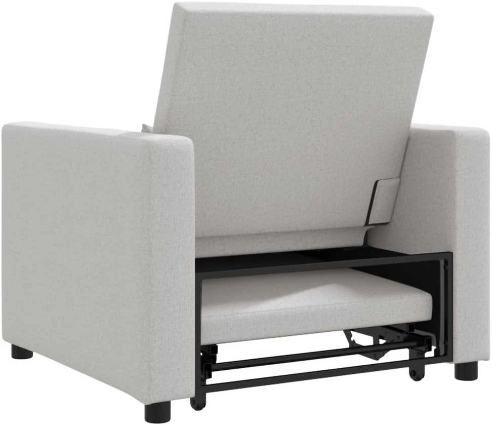 Ištraukiamas sofa-lova vienvietis su ratais Debesų pilka
