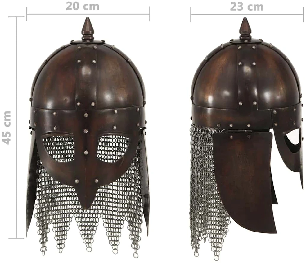 Vikingų kario šalmas, vario, plienas, antikvarinė kopija