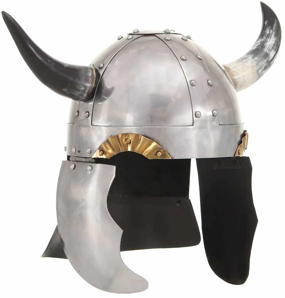 Vikingų šalmas, sidabrinis, plienas, fantastinis