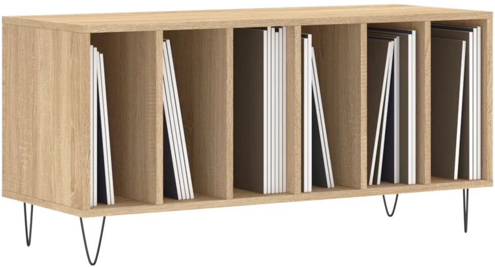 Vinilinių plokštelių spintelė, ąžuolo, 100x38x48cm, mediena