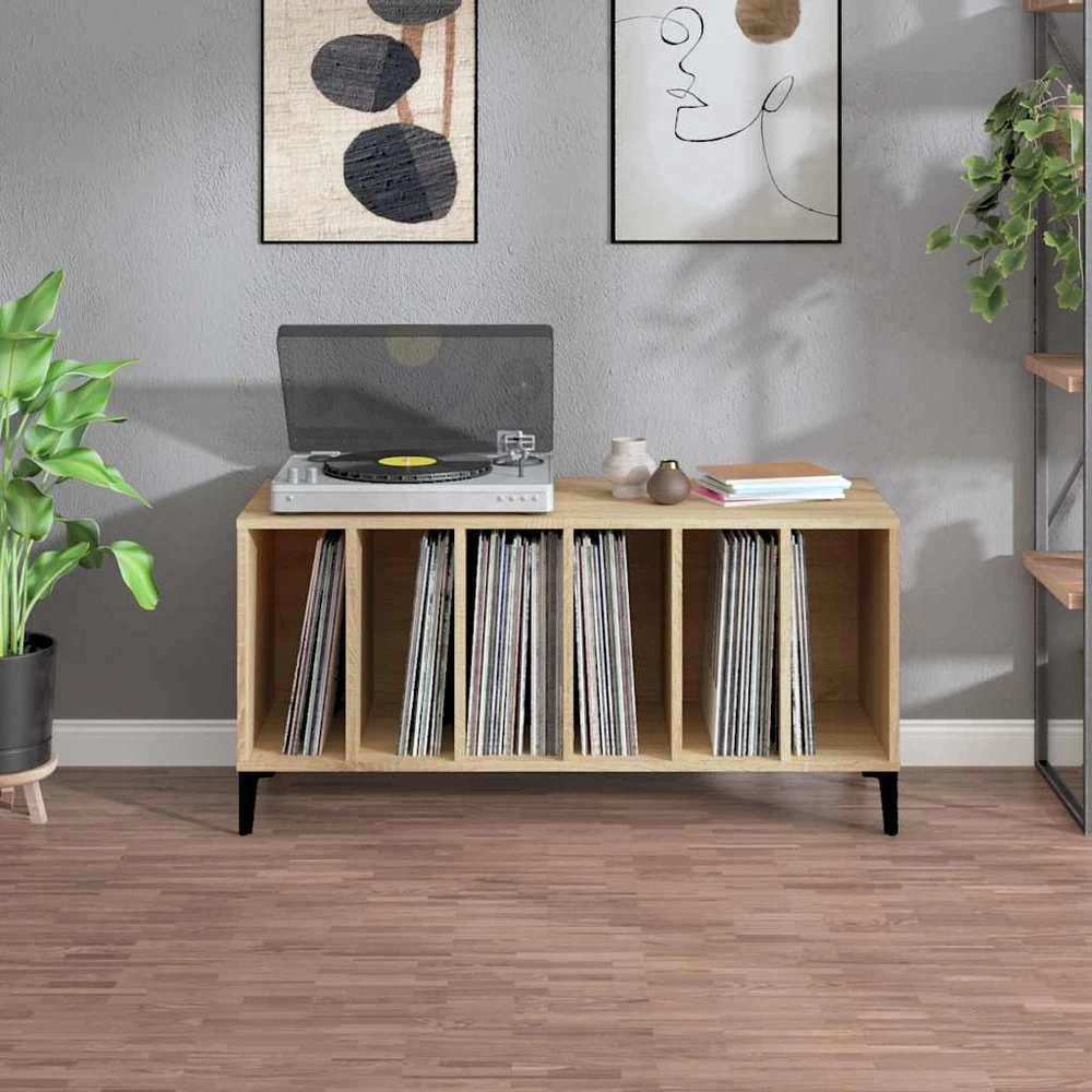 Vinilinių plokštelių spintelė, ąžuolo, 100x38x48cm, mediena