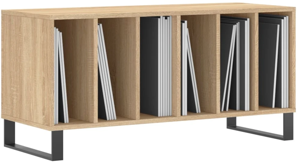 Vinilinių plokštelių spintelė, ąžuolo, 100x38x48cm, mediena