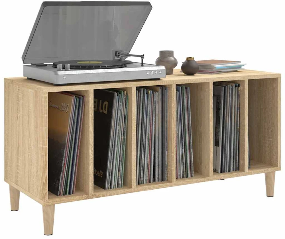 Vinilinių plokštelių spintelė, ąžuolo, 100x38x48cm, mediena