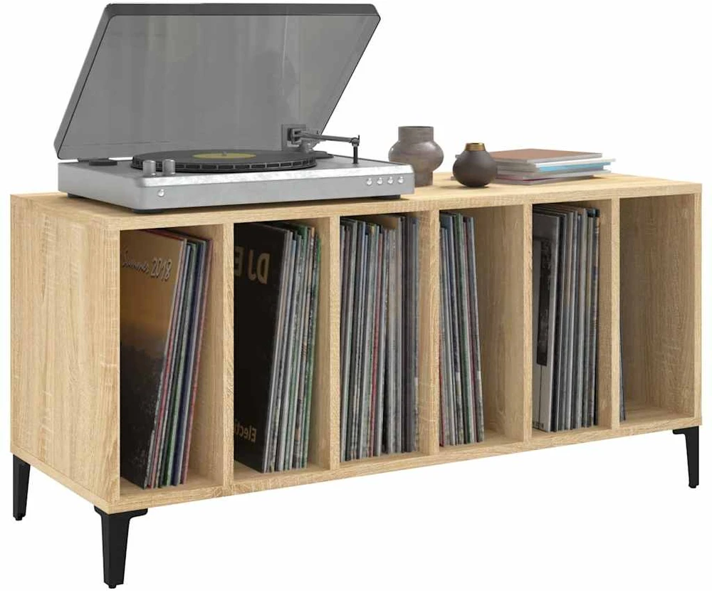 Vinilinių plokštelių spintelė, ąžuolo, 100x38x48cm, mediena