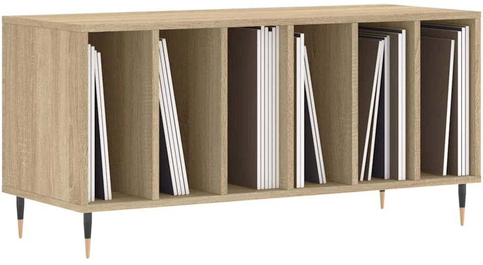 Vinilinių plokštelių spintelė, ąžuolo, 100x38x48cm, mediena