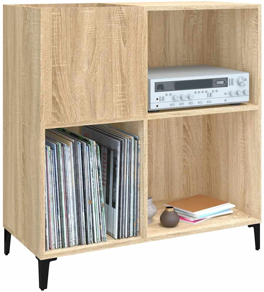 Vinilinių plokštelių spintelė, ąžuolo, 84,5x38x89cm, mediena