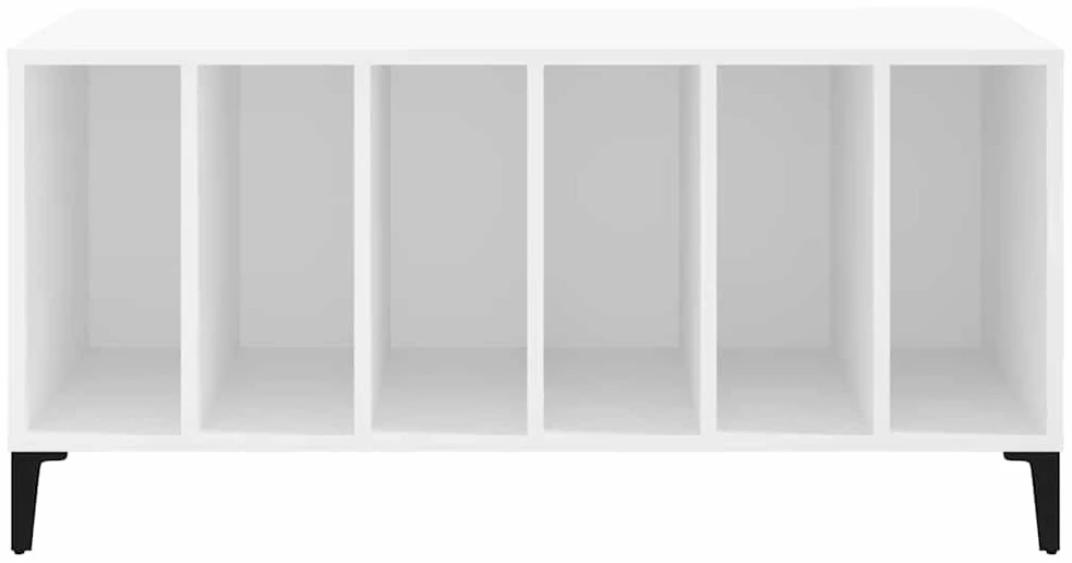 Vinilinių plokštelių spintelė, balta, 100x38x48cm, mediena
