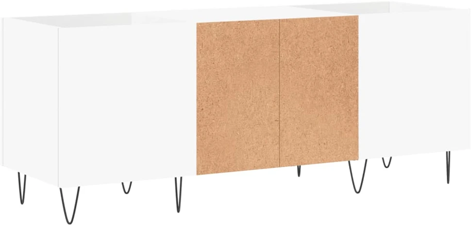 Vinilinių plokštelių spintelė, balta, 121x38x48cm, mediena