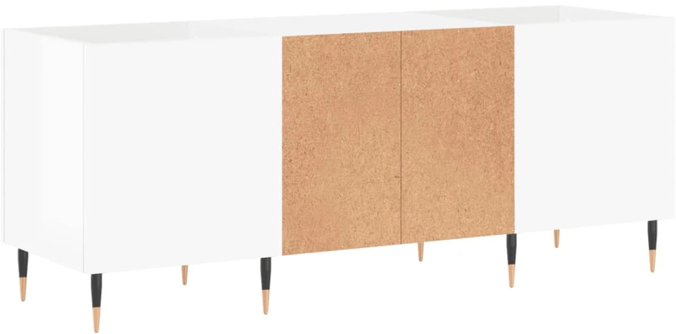 Vinilinių plokštelių spintelė, balta, 121x38x48cm, mediena