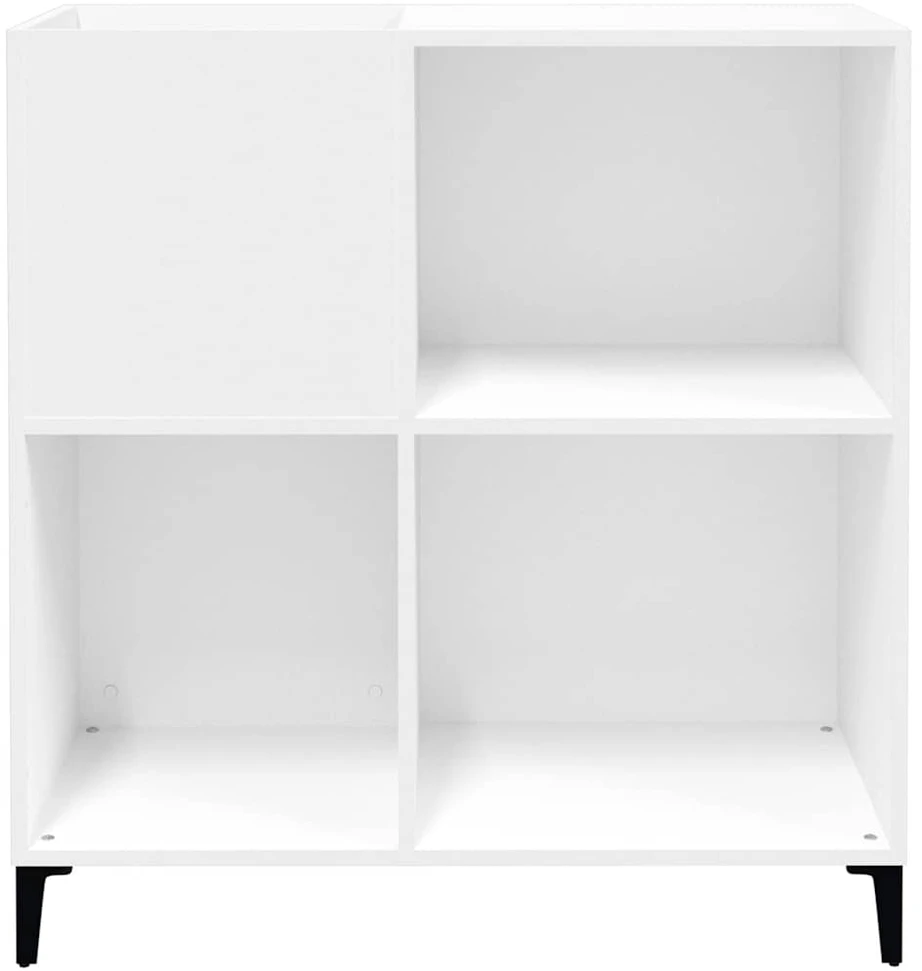 Vinilinių plokštelių spintelė, balta, 84,5x38x89cm, mediena