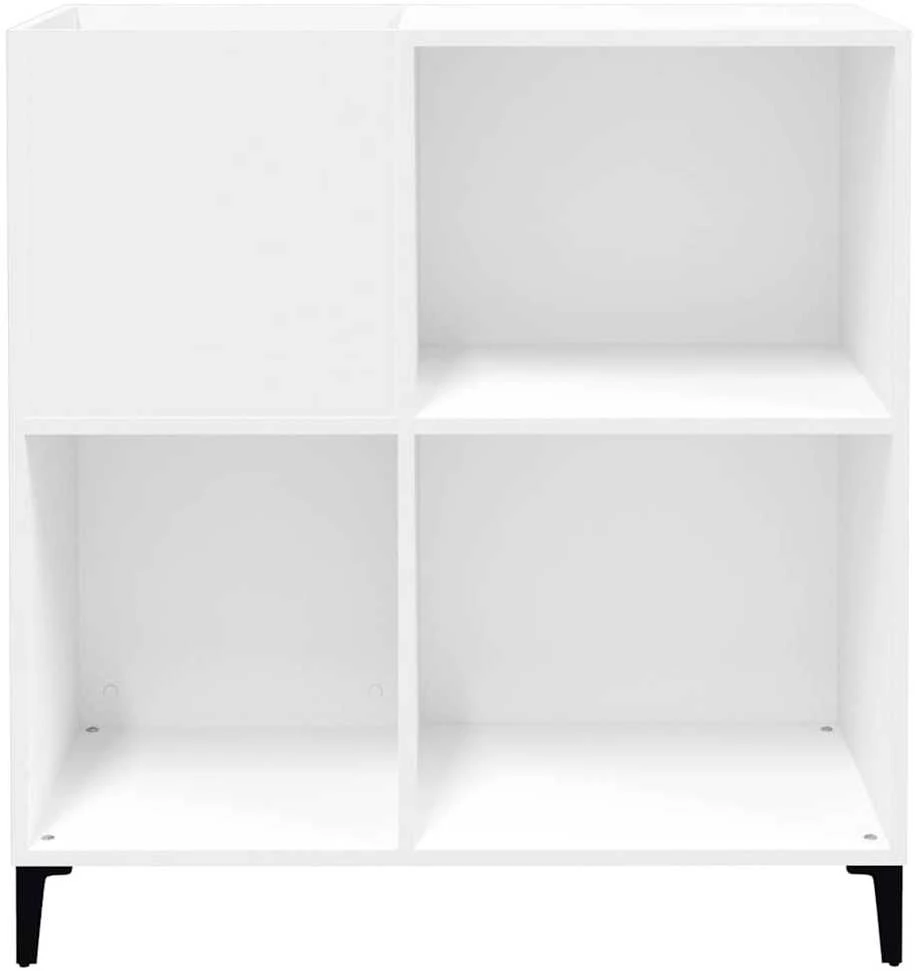 Vinilinių plokštelių spintelė, balta, 84,5x38x89cm, mediena