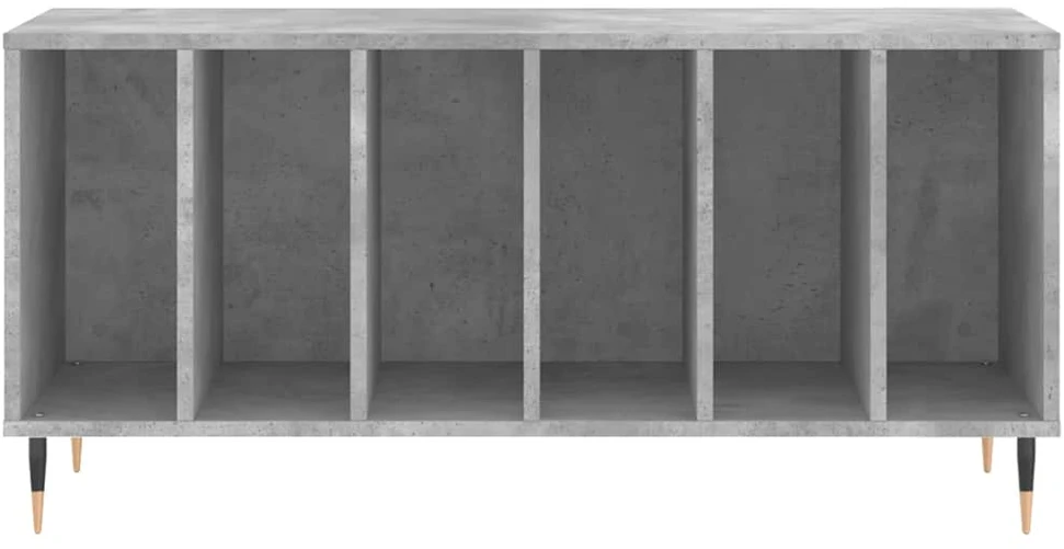 Vinilinių plokštelių spintelė, betono, 100x38x48cm, mediena