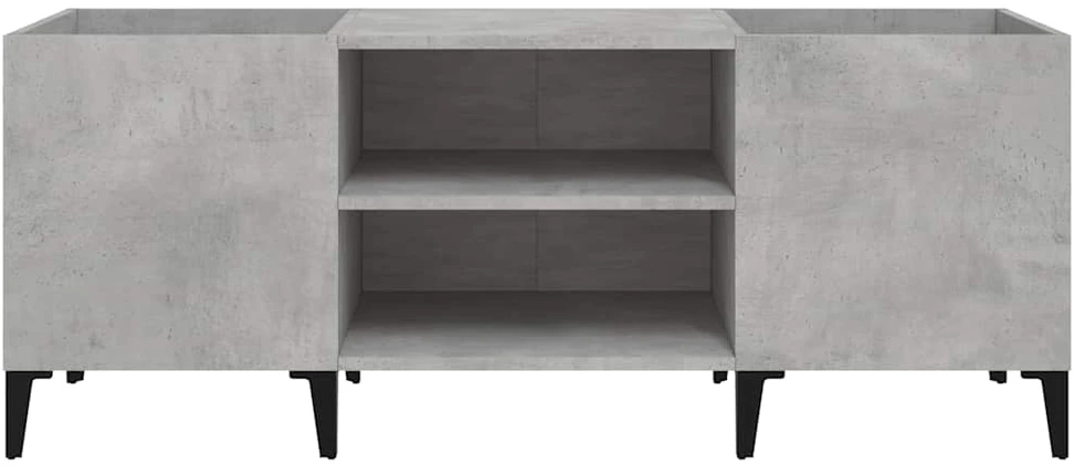 Vinilinių plokštelių spintelė, betono, 121x38x48cm, mediena