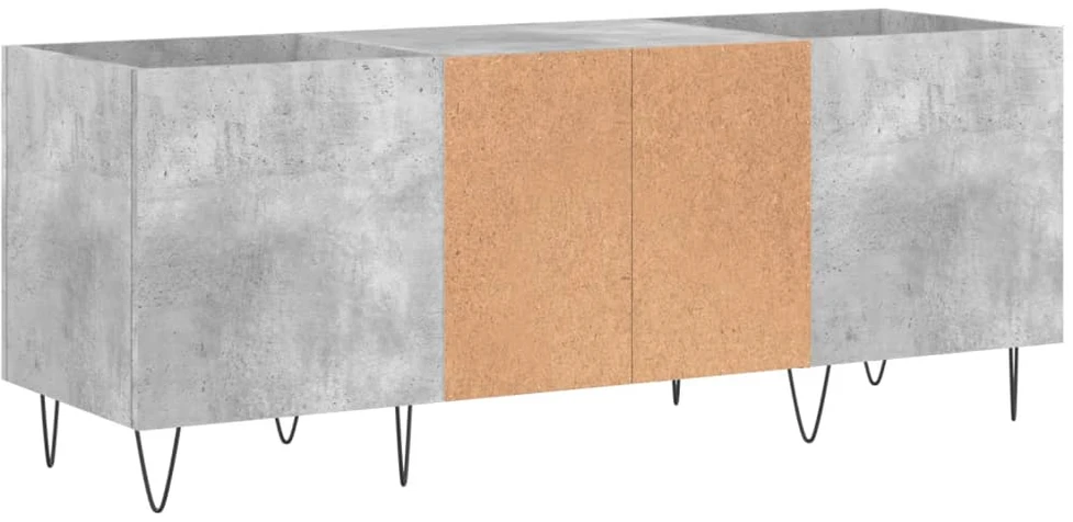 Vinilinių plokštelių spintelė, betono, 121x38x48cm, mediena