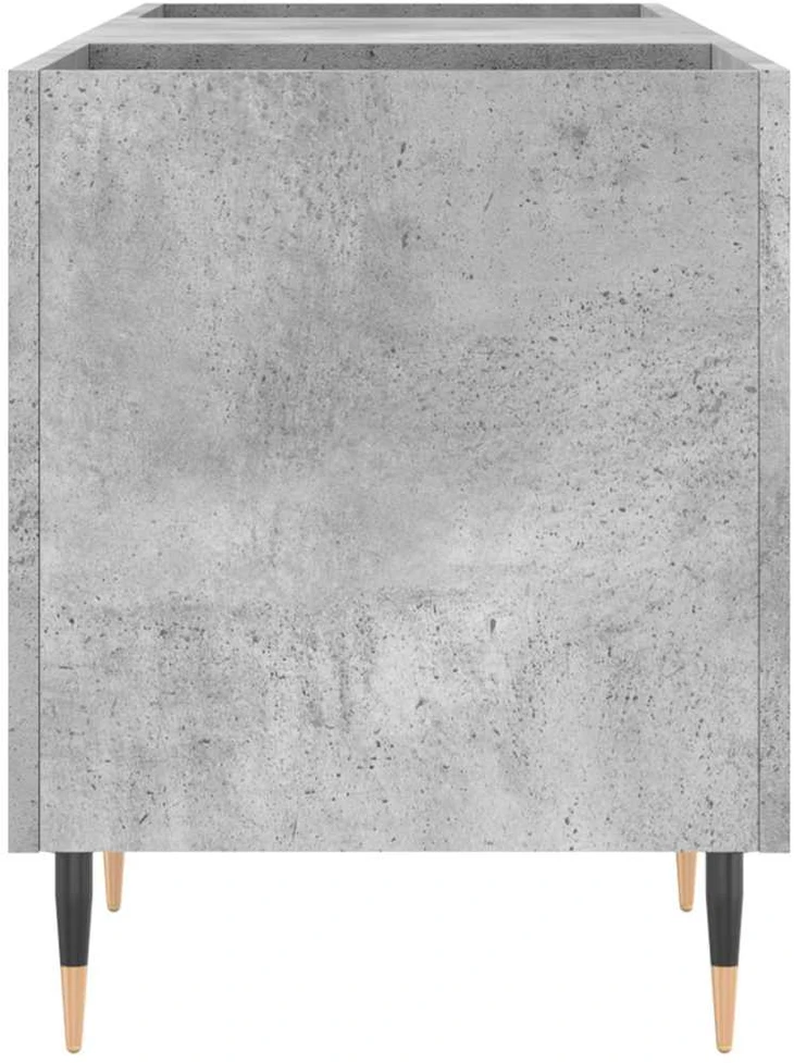 Vinilinių plokštelių spintelė, betono, 121x38x48cm, mediena