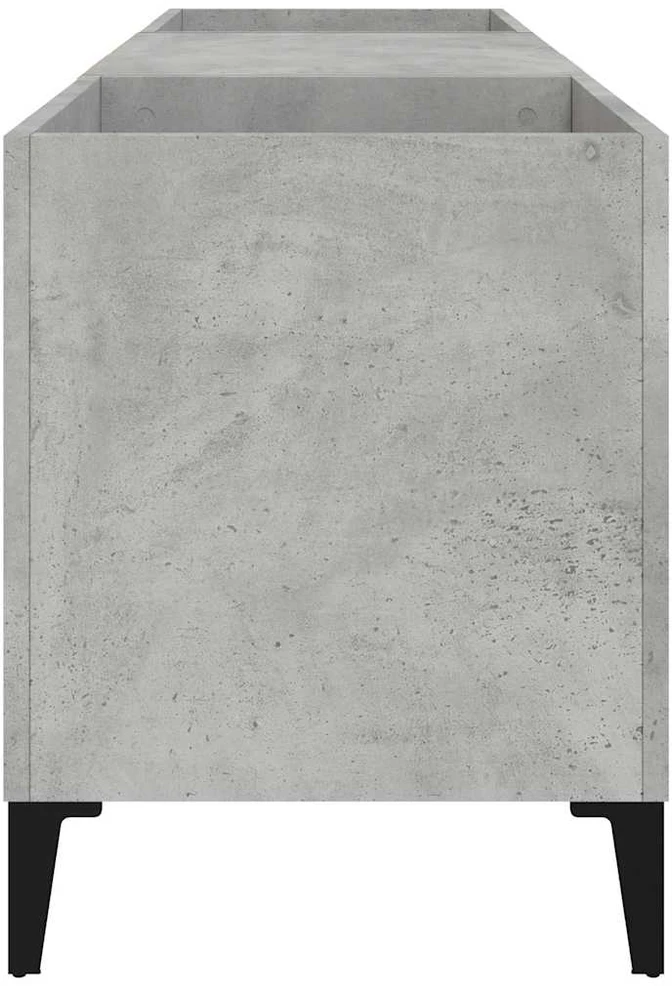 Vinilinių plokštelių spintelė, betono, 121x38x48cm, mediena