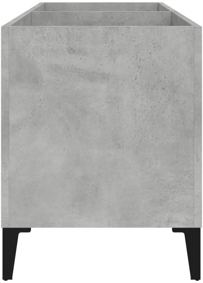 Vinilinių plokštelių spintelė, betono, 74,5x38x48cm, mediena