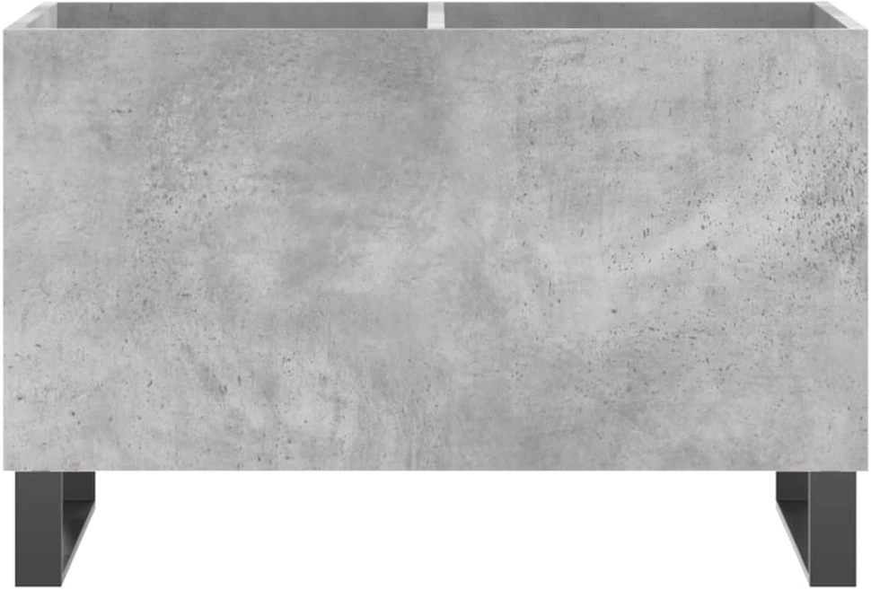 Vinilinių plokštelių spintelė, betono, 74,5x38x48cm, mediena