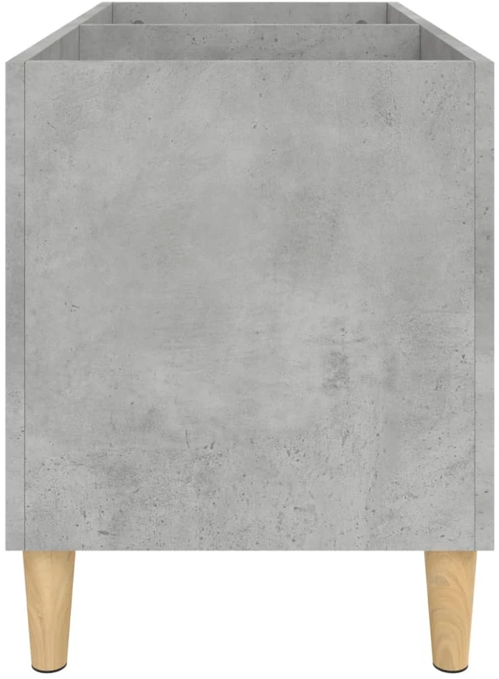 Vinilinių plokštelių spintelė, betono, 74,5x38x48cm, mediena