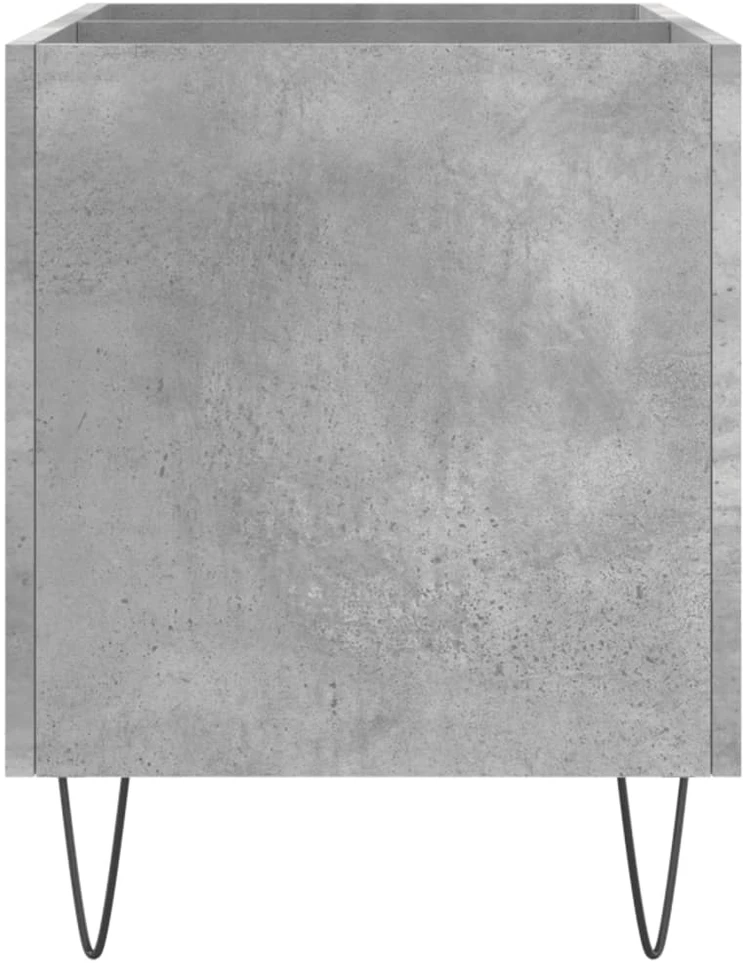 Vinilinių plokštelių spintelė, betono, 74,5x38x48cm, mediena