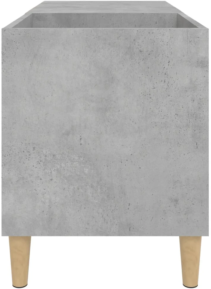Vinilinių plokštelių spintelė, betono, 84,5x38x48cm, mediena