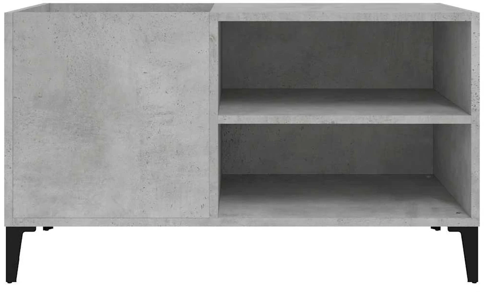 Vinilinių plokštelių spintelė, betono, 84,5x38x48cm, mediena