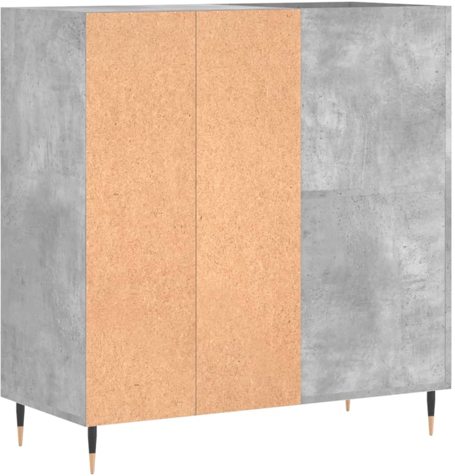 Vinilinių plokštelių spintelė, betono, 84,5x38x89cm, mediena