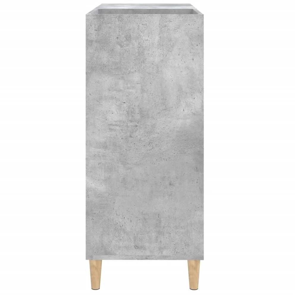 Vinilinių plokštelių spintelė, betono, 84,5x38x89cm, mediena