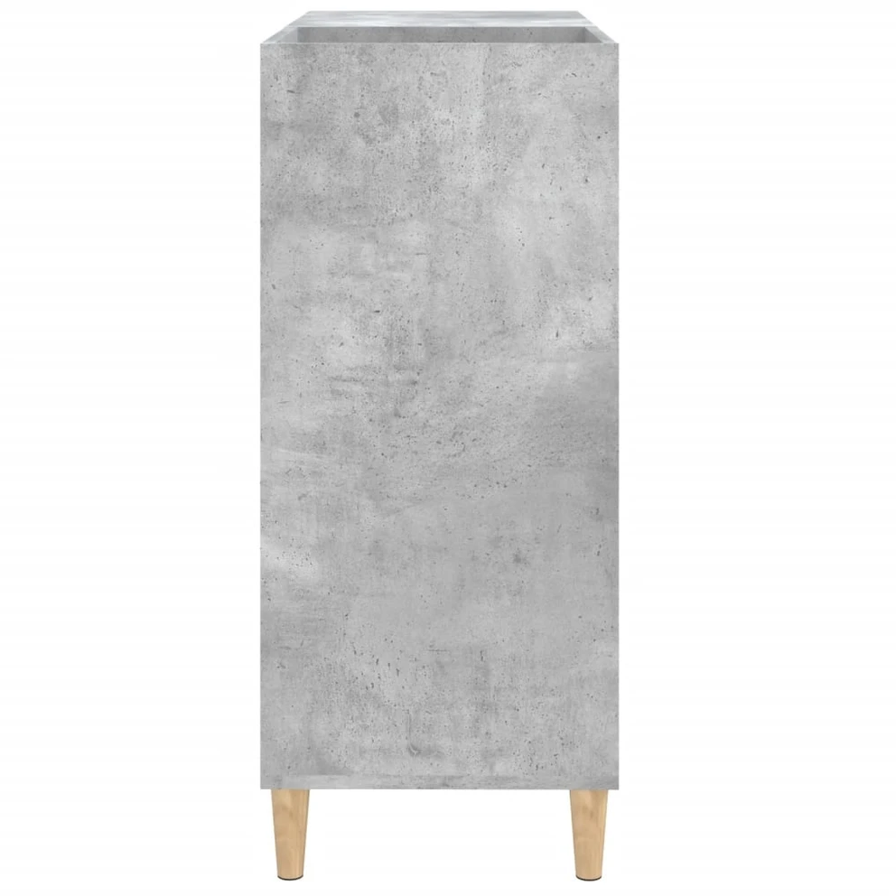 Vinilinių plokštelių spintelė, betono, 84,5x38x89cm, mediena