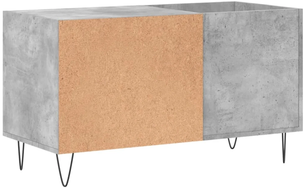 Vinilinių plokštelių spintelė, betono, 85x38x48cm, mediena