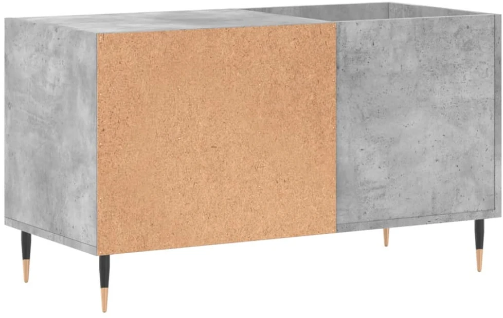 Vinilinių plokštelių spintelė, betono, 85x38x48cm, mediena