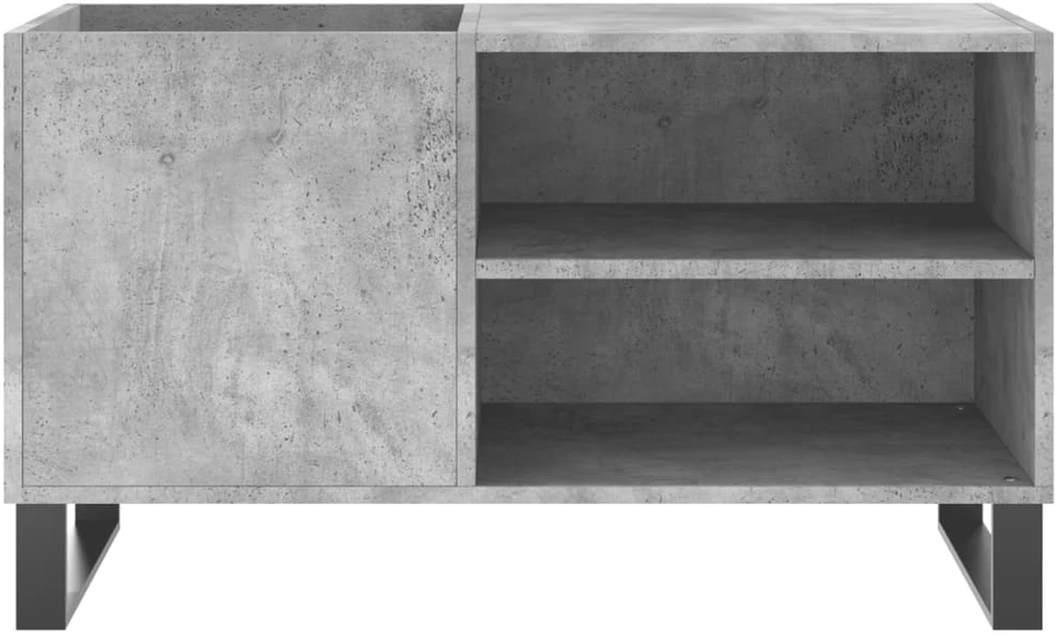 Vinilinių plokštelių spintelė, betono, 85x38x48cm, mediena