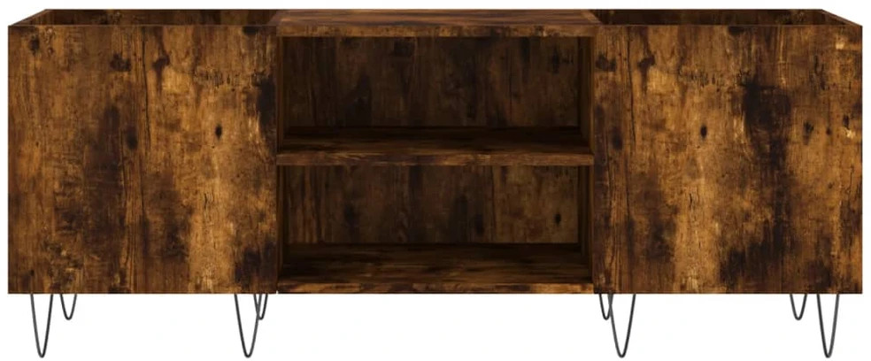 Vinilinių plokštelių spintelė, dūminė, 121x38x48cm, mediena