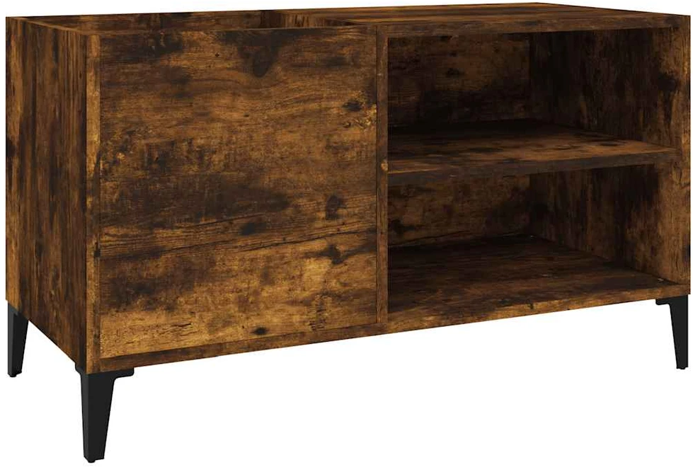 Vinilinių plokštelių spintelė, dūminė, 84,5x38x48cm, mediena