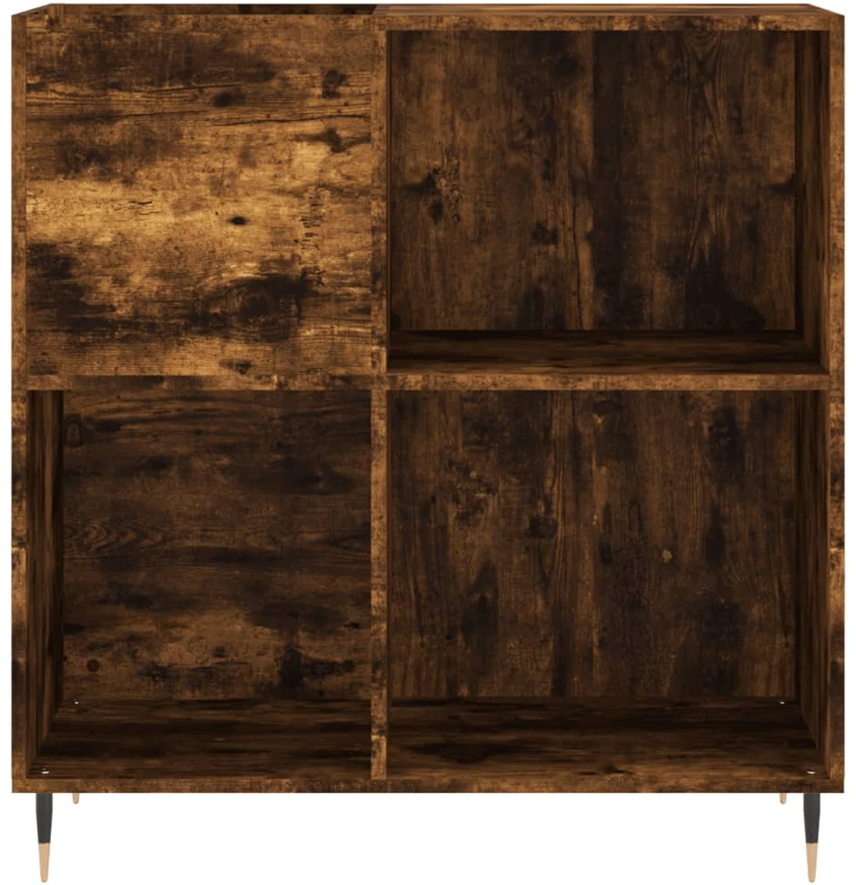 Vinilinių plokštelių spintelė, dūminė, 84,5x38x89cm, mediena
