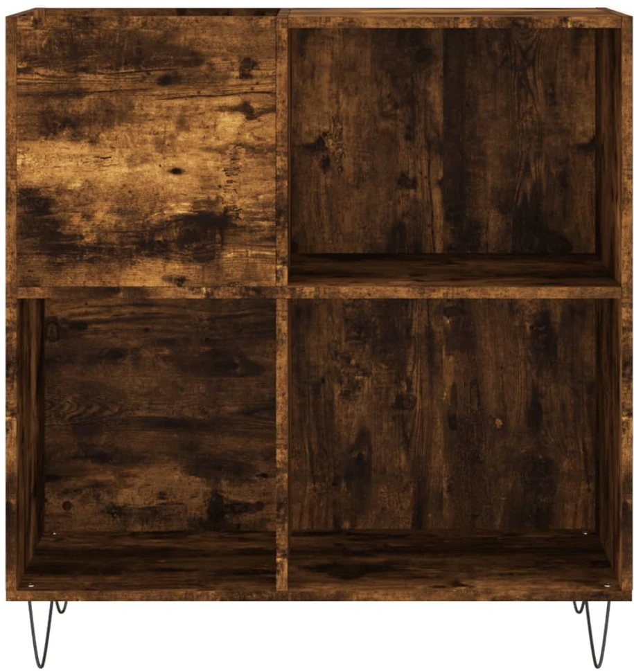 Vinilinių plokštelių spintelė, dūminė, 84,5x38x89cm, mediena