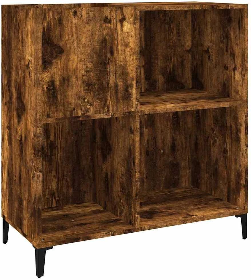Vinilinių plokštelių spintelė, dūminė, 84,5x38x89cm, mediena
