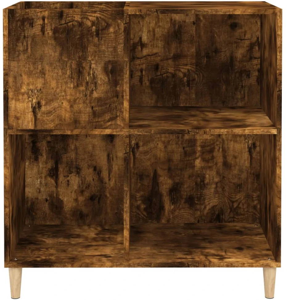 Vinilinių plokštelių spintelė, dūminė, 84,5x38x89cm, mediena