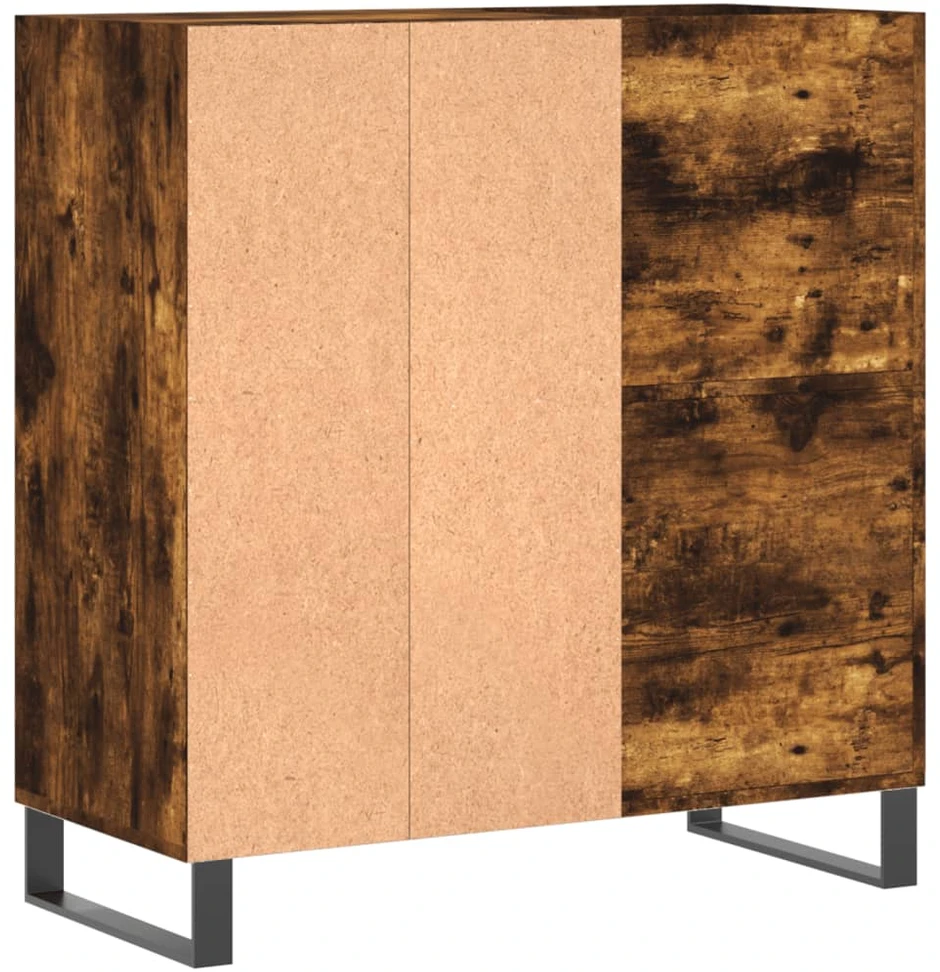 Vinilinių plokštelių spintelė, dūminė, 84,5x38x89cm, mediena