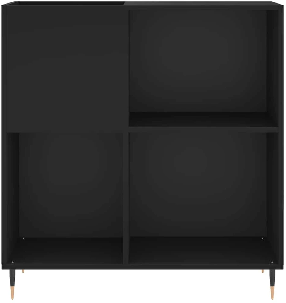 Vinilinių plokštelių spintelė, juoda, 84,5x38x89cm, mediena