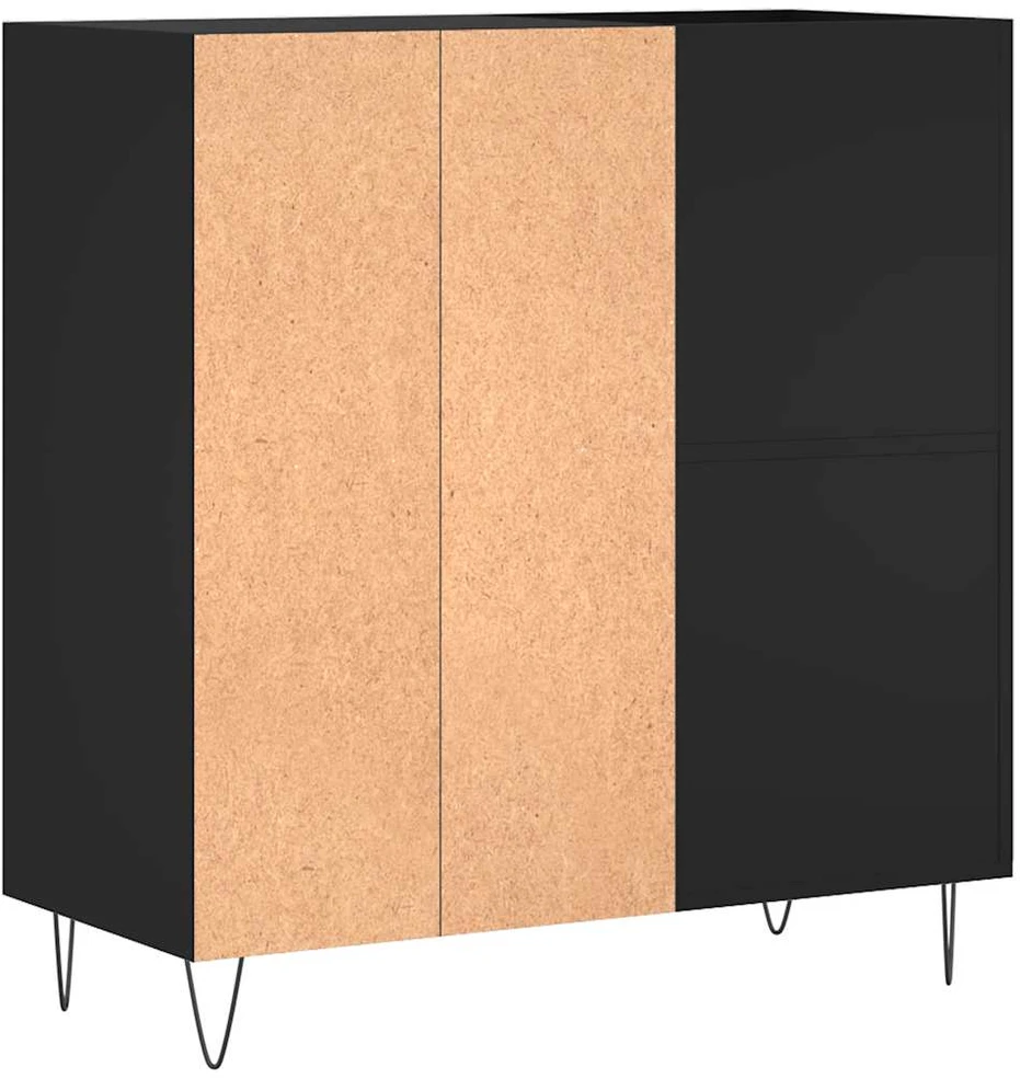 Vinilinių plokštelių spintelė, juoda, 84,5x38x89cm, mediena