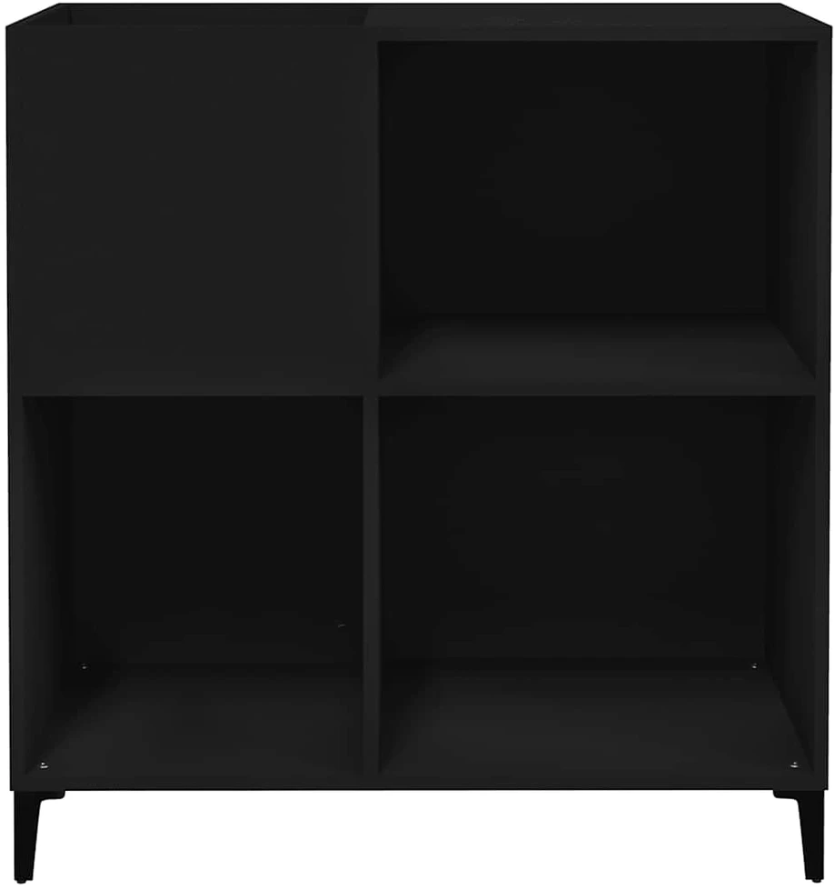 Vinilinių plokštelių spintelė, juoda, 84,5x38x89cm, mediena