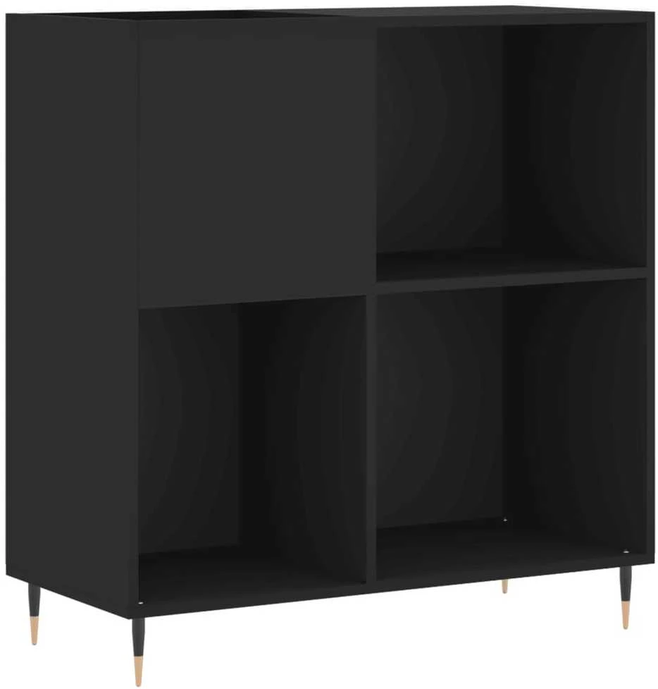 Vinilinių plokštelių spintelė, juoda, 84,5x38x89cm, mediena