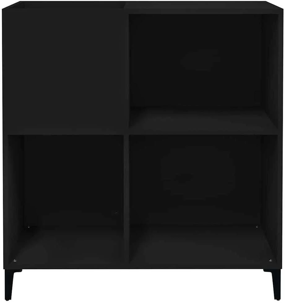 Vinilinių plokštelių spintelė, juoda, 84,5x38x89cm, mediena