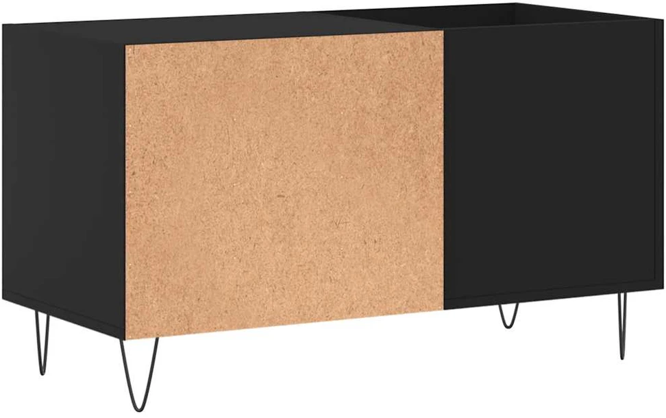 Vinilinių plokštelių spintelė, juoda, 85x38x48cm, mediena
