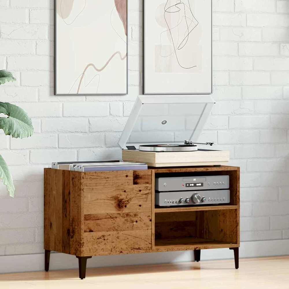 Vinilinių plokštelių spintelė, medienos, 84,5x38x48cm, mediena